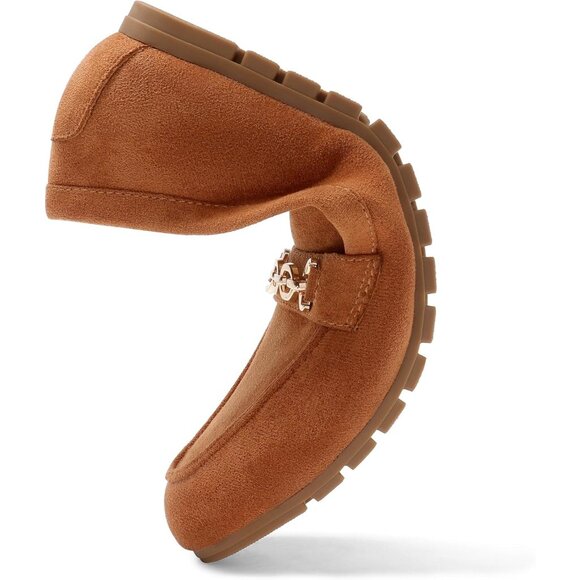 Dream Pairs Women Brown-suede Faux Suede Arch Support Slip On Flat Loafers - Picture 3 of 9